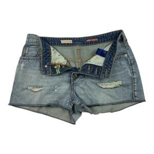 Pilcro Distressed Denim Shorts Womens Size 27 Button Fly Raw Hem